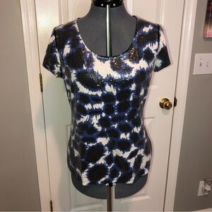 CHICOS Black Label sequined top 8 58